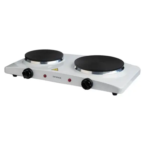ORAVA Electric hot plate 2-burner 1500W temperature control White VP-91 W