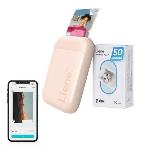 LIENE Pearl 2x3" portable photo printer pink + 50 sheets of paper KW001-65023