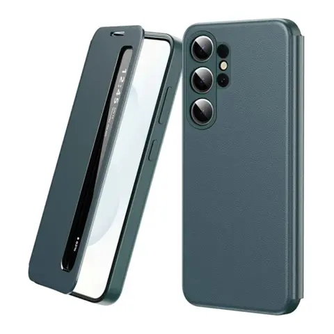 GIGAPACK Flip side-opening Smart View Window case Samsung Galaxy S26 Ultra dark green GP-183175