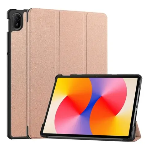 GIGAPACK tok álló bőr hatású (aktív flip oldalra nyíló trifold asztali tartó) huawei matepad se 11 rozéarany GP-183179