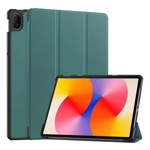 GIGAPACK huawei matepad se 11 tok álló bőr hatású (aktív flip oldalra nyíló trifold asztali tartó) sötétzöld GP-183182