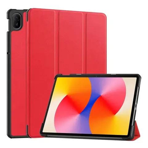 GIGAPACK tok álló bőr hatású (aktív flip oldalra nyíló trifold asztali tartó) huawei matepad se 11 piros GP-183178