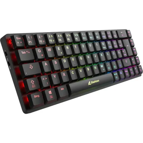 SHARKOON PureWriter W65 Kailh Choc V2 Low Profile Red Német fekete
