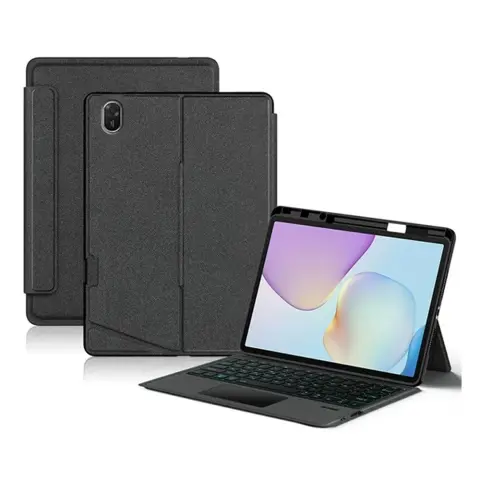 GIGAPACK huawei matepad 11.5 (2026) tok álló bőr hatású flip bluetooth billentyűzet ceruza tartó fekete GP-183014