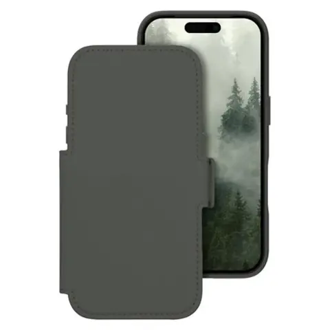 DBRAMANTE1928 Lynge flip tok MagSafe iPhone 17 Pro / iPhone 18 Pro erdőárnyék bőr LM63ICGR6685