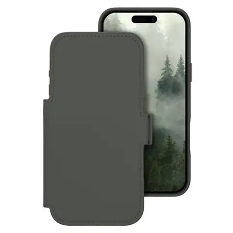 DBRAMANTE1928 Lynge flip tok iPhone 17 Pro Max / iPhone 18 Pro Max bőr erdőárnyék MagSafe LM69ICGR6687