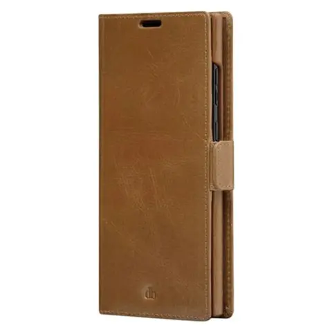 DBRAMANTE1928 Lynge flip case Samsung Galaxy S22 Ultra tan leather LYSUGT001443