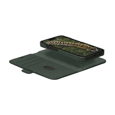 DBRAMANTE1928 New York preklopna torbica iPhone 15 Pro temno zelena NY61EVGR5685