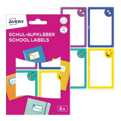 AVERY Vicces füzetcímke 68x46mm AYSCHOOL8S