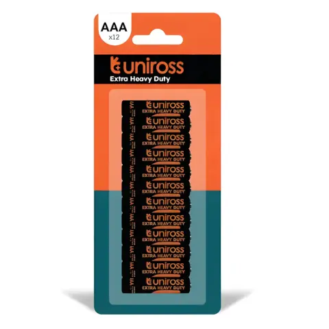 UNIROSS R03 AAA 1.5V szén-cink elem 12db UEDAAA12