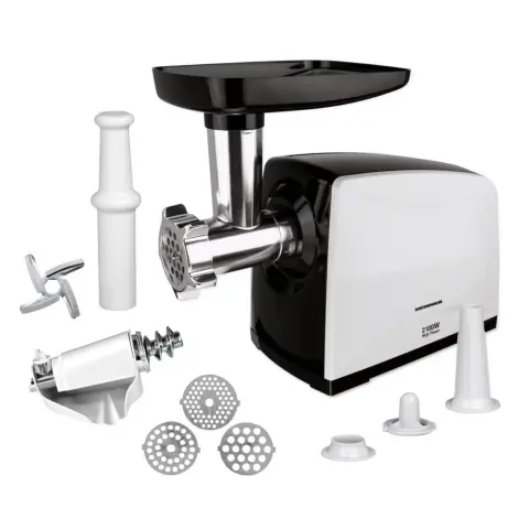 HEINNER Mașină de tocat carne 2100W 1.5-1.9kg/min 3 discuri de tăiere Alb/Negru MG-2100BKWH
