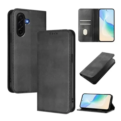 GIGAPACK Samsung A57 5G tok álló bőr hatású flip asztali tartó fekete GP-183665