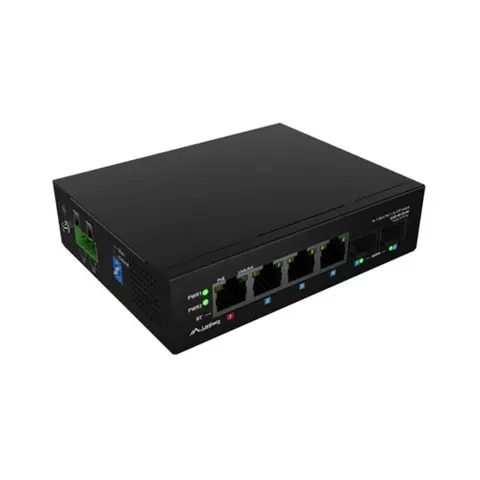 LANBERG Ipari Gigabit PoE switch 4x PoE 2x SFP 90W ILGE-4P-2S-90