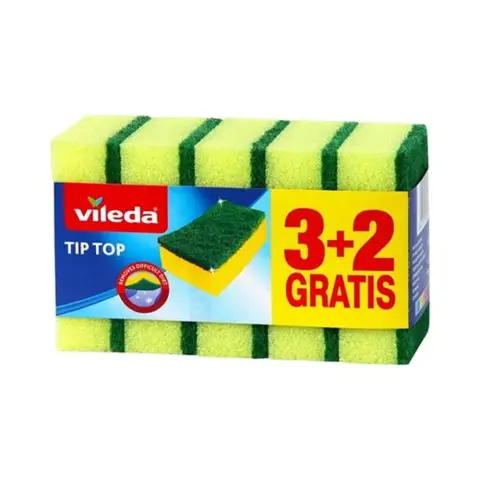 VILEDA Tip Top dishwashing sponge 3+2 pcs KHTV78
