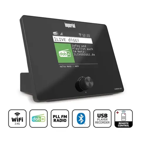 Imperial DABMANI420BK kompakt hibrid rádió internet DAB+ FM fekete