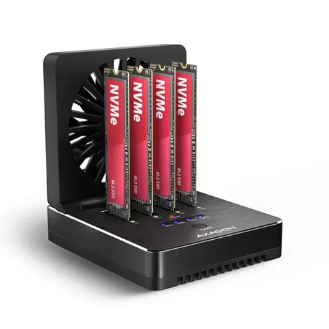 AXAGON ADSA-M2C44 dual M.2 NVMe SSD CLONE MASTER dock USB-C