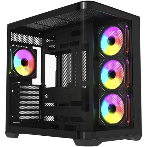 KRUX Tano fekete midi-tower ház panorámás üveggel ARGB RGB KRXD015