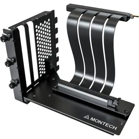 MONTECH Függőleges GPU tartókészlet PCIe 4.0 riser kábel fekete 20cm Vertical GPU Mounting Kit (B)