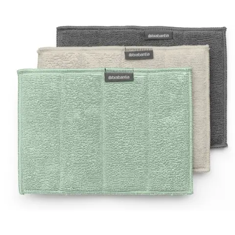 BRABANTIA SinkSide microfiber cleaning pad 3-piece set 160x220mm dark gray beige green - 239182 BR239182