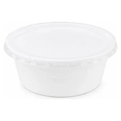 Műanyag gulyás tányér tetőzhető fehér 500 ml 50 db