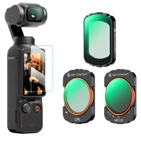 K-F CONCEPT Szűrő szett DJI Osmo Pocket 3/4 CPL+ND2-32+Black Mist 1/4 KF-2148