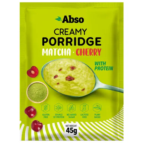Absorice krémes rizskása matcha porral és liofilizált meggy 45 g
