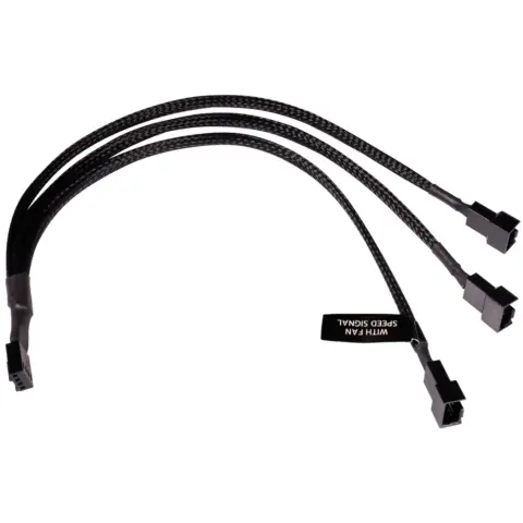 ALPHACOOL Fan splitter cable 4-Pin PWM 1x-3x Y-splitter 30cm Black 18680