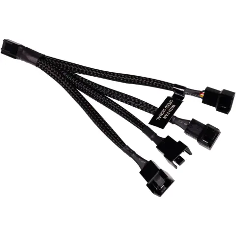 ALPHACOOL Fan cable splitter 4-Pin PWM 1x4-Pin - 4x4-Pin Black 15cm 18682