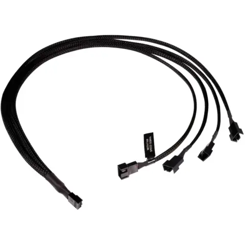 ALPHACOOL Fan splitter Y-cable 4-Pin PWM 1x-4x Black 60cm 18684