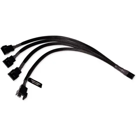 ALPHACOOL Fan cable splitter 4-Pin PWM 1x4-Pin - 4x4-Pin Black 30cm 18683