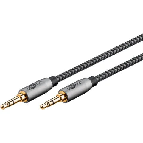 GOOBAY AUX 3.5mm Összekötő Fekete-Ezüst 50cm 65272