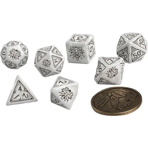 Q WORKSHOP The Witcher Dice Set: Geralt - The White Wolf dobókocka készlet QWOWGE3T