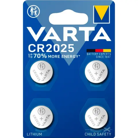 VARTA CR2025 lítium gombelem 4db 06025101404