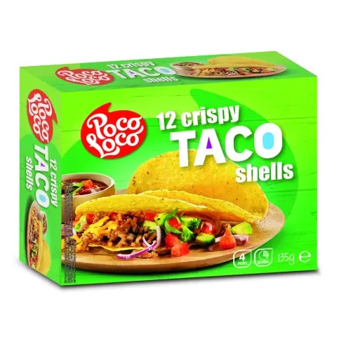 Poco loco ropogós taco kagyló tortilla 12db 135 g