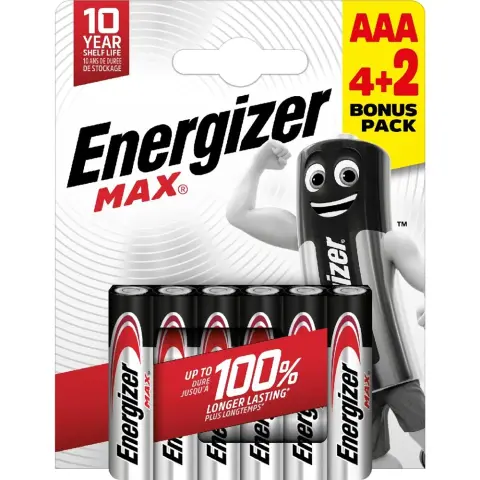 ENERGIZER Max mikro ceruza elem (AAA) 4+2db LR03MAX-CHP4-2