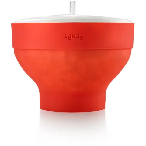 LÉKUÉ Microwave PopCorn Maker popcorn készítő fedővel 28L összecsukható szilikon piros LK881640
