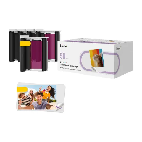 LIENE 2x3" fotópapír 50 lap + 5 tintapatron szublimációs CU002-65004