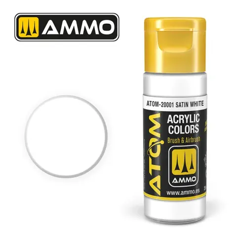 AMMO ATOM COLOR szatén fehér festék AMIGATOM20001