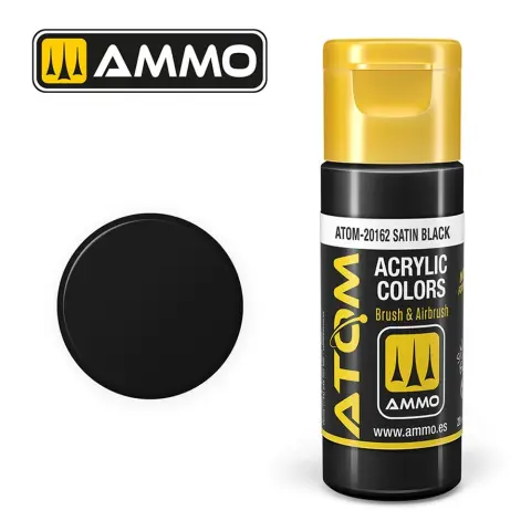 AMMO ATOM COLOR szatén fekete festék AMIGATOM20162
