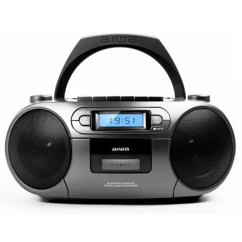 AIWA Hordozható retro boombox CD/kazetta/Bluetooth szürke RC-250GY