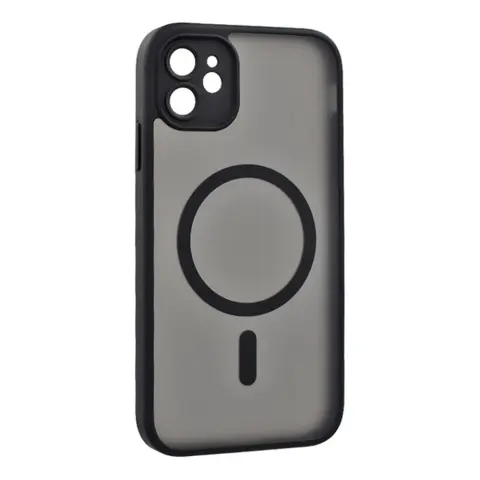 GIGAPACK Szilikon telefonvédő ütésállóság matt hátlap kameravédő MagSafe Apple iPhone 11 fekete GP-187878