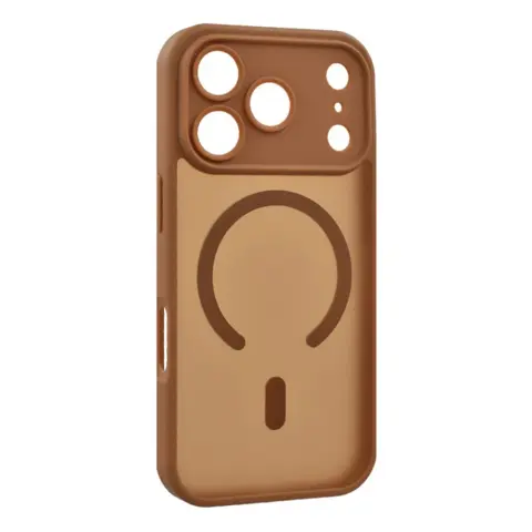 GIGAPACK Szilikon telefonvédő ütésállóság matt hátlap kameravédő MagSafe Apple iPhone 17 Pro / iPhone 18 Pro világosbarna GP-187915