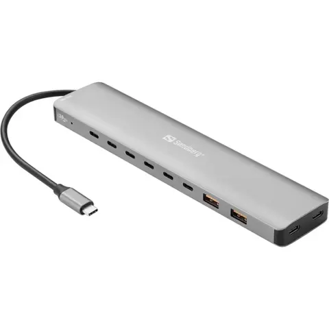 SANDBERG USB-C to 8xUSB-C + 2xUSB-A 100W Hub 136-80