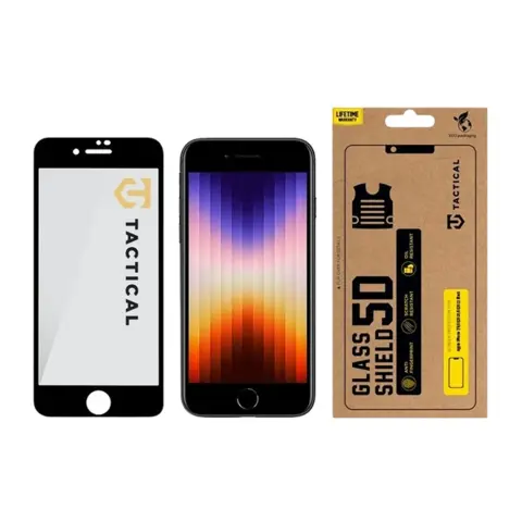 TACTICAL Glass Shield 5D kijelzővédő iPhone SE(2020) / SE(2016) / 8 / 7 fekete 2452035