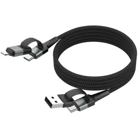 ANSMANN USB-A USB-C Lightning Magnetno polnjenje/podatki Črn 1.2m 1700-0188