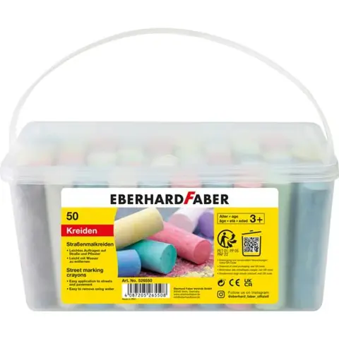EBERHARD-FABER Aszfaltkréta vödörben 50 db 8 szín TFCEF526550