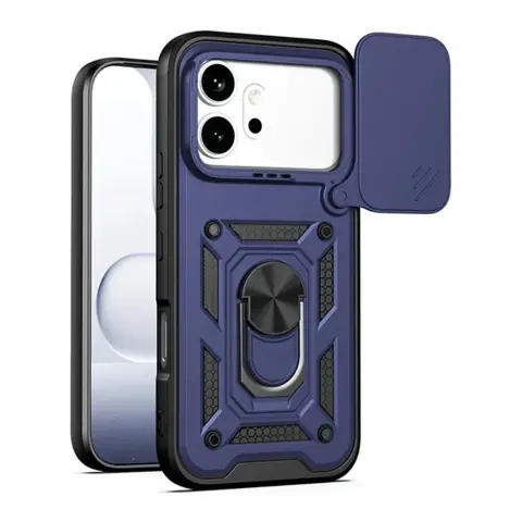 GIGAPACK Defender silicone phone case with holder ring and camera protection Honor 600 / 600 Pro dark blue GP-188667