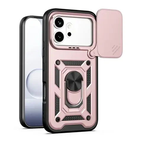 GIGAPACK Defender silicone phone case with holder ring and camera protector Honor 600 / 600 Pro rose gold GP-188664