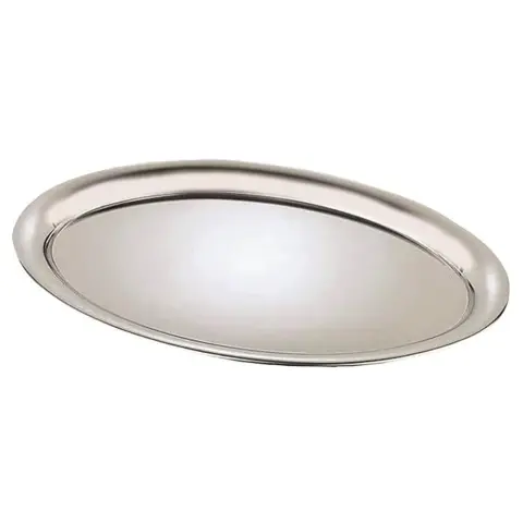 rozsdamentes ovális tálca 19x14 cm matt inox KHKE684