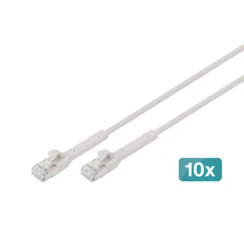 DIGITUS F/FTP CAT6A Összekötő Hajlítható Szürke 1.5m 10db DK-1632-A-015B-10